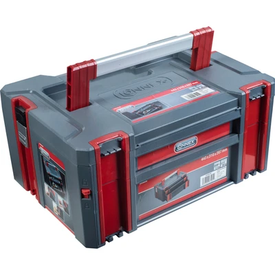 Abbildung von Connex Stapelbox &quot;zwei Schubladen 13,5 Liter Volumen 80 kg Tragfähigkeit&quot;, erweiterbares System Stapelbar robustem Kunststoff