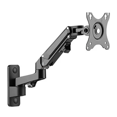 Abbildung von RICOO PC Monitor Wandhalterung höhenverstellbar Gasfeder Schwenkbar Neigbar für Bildschirm 17 27 Zoll, Halterung Wand S4411, Monitorhalterung, Bildschirmhalterung, VESA 75 x 75, 100x100 mm