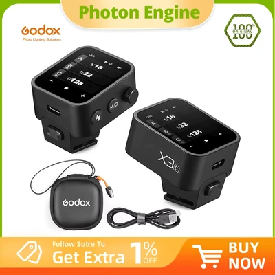 Abbildung von Godox X3 TTL HSS 2,4G C/N/S/F/O/L Drahtloser Blitzauslöser OLED Touchscreen Sender Schnellladung für Canon Nikon Sony
