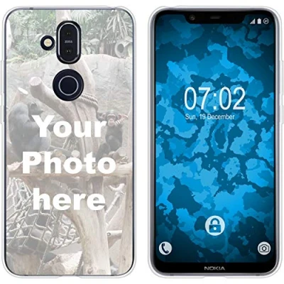 Abbildung von PhoneNatic Case kompatibel mit Nokia 8.1 (X7) Personalisierte Handyhülle Clear zum selbst gestalten eigenem Foto