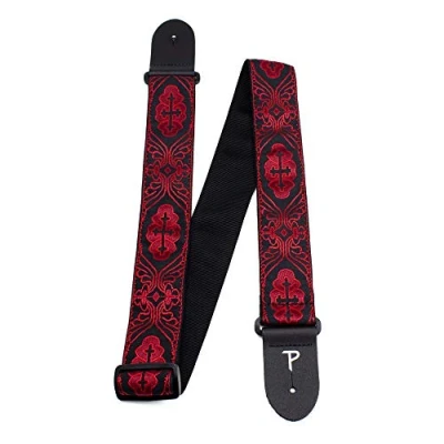 Abbildung von Perri&#039;s Leathers TWS 7071 Jacquard Guitar Strap 2&quot;, Black/Red Cross