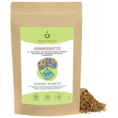 Abbildung von Johanniskraut Loser Tee (250g), getrocknet und geschnitten, 100% Natürlich rein zur Zubereitung von Johanniskrauttee Kräutertee