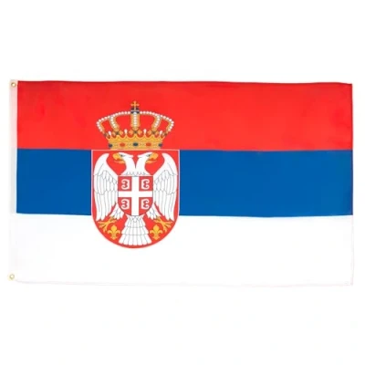 Abbildung von AZ FLAG Flagge Serbien 90x60 cm Serbische Fahne 100% Polyester mit Messing Ösen 50g