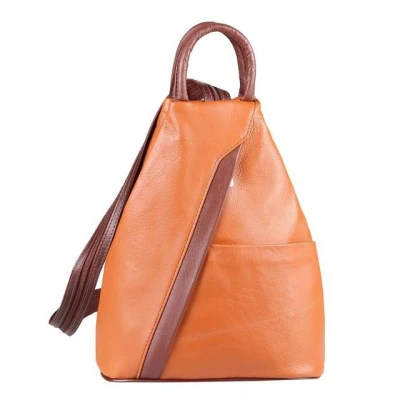Abbildung von ITALYSHOP24 Rucksack Made in Italy Damen Leder Tasche Schultertasche, leichtgewicht Shopper, als &amp; Handtasche tragbar
