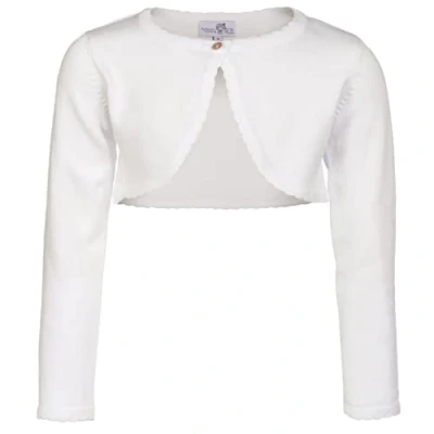 Abbildung von Happy Girls Mädchen Strickjacke Basic Bolero, Einfarbig, Gr. 110, Weiß (ecru 11)