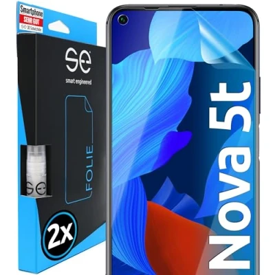 Abbildung von 2x se® 3D SCHUTZFOLIE Transparent für Nova 5t,Selbstheilend, 100% Fingerabdruck &amp; FaceID kompatibel, einfache blasenfreie Installation, Ultra Klar, Stoß Kratzfest, aus Deutschland