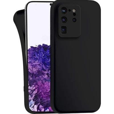 Abbildung von MyGadget Hülle kompatibel mit Samsung Galaxy S20 Ultra robuste Handyhülle TPU Case Slim Silikonhülle Back Cover Kratzfest Schutzhülle Matt Schwarz