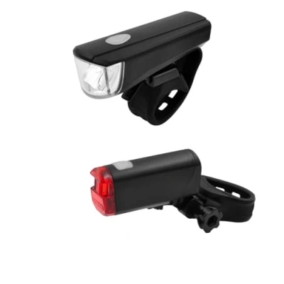 Abbildung von Fischer Fahrrad Beleuchtungs Set 12 Lux, Batterie Leuchtenset, Front und Rückleuchte, Spritzwasserschutz nach IP44, StVZO zugelassen, Schwarz