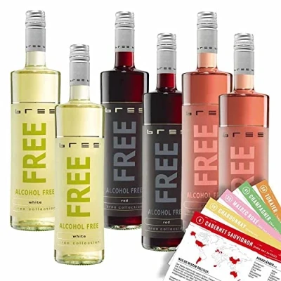 Abbildung von Bree Probierpaket Free, alkoholfrei, gemischtes Weinpaket + VINOX Winecards (6x0,75l)
