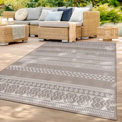 Abbildung von TT Home Teppich &quot;Montpellier 656&quot;, rechteckig, 4 mm Höhe, In &amp; Outdoor Wetterfest Balkon Küche Wohnzimmerteppich