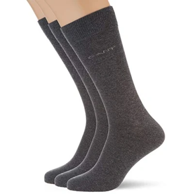 Abbildung von GANT Herren Soft Cotton 3 pack Socken, CHARCOAL MELANGE, 40 42 EU