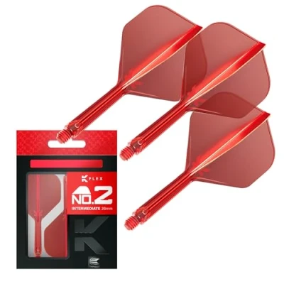 Abbildung von Target Darts K Flex Integrierter Dart Flug und Schaft, Nr. 2 Rot (Mittelstufe) 3er Pack No 2, Precision Moulded In 1 Flights Stem Professionelles Zubehör