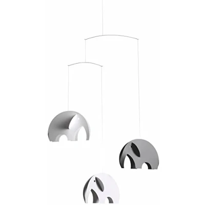 Abbildung von Flensted Mobiles Mobile, Windspiel Olephants/Elefanten grau/weiß/schwarz