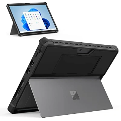 Abbildung von MoKo Hülle Kompatibel mit Microsoft Surface Pro 8 13 Zoll Touchscreen, All In One Schutzhülle Tablethülle Handschband Unterstützt Typ Cover Tastatur, Schwarz