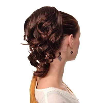 Abbildung von WIG ME UP JL 3023 4T33 Haarteil/Zopf gewellt halblang (35 cm) 1 Steckkamm + Gummizug Braun Kastanie Kastanienbraun