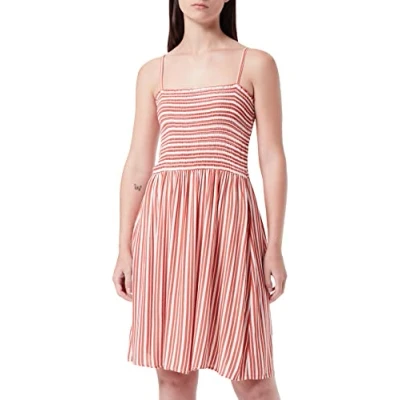 Abbildung von ONLY Damen ONLANNIKA Life AOP S/L Dress WVN NOOS Kleid, Cloud Dancer/Stripes:Henna, 40