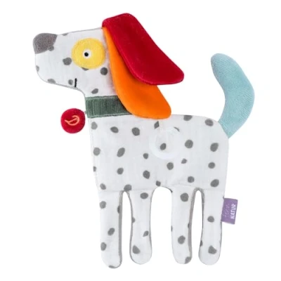 Abbildung von Fehn Knister Hund NATUR Activity Rascheltier mit Bio Baumwolle (kbA) zum Greifen, Spielen &amp; Geräusche erzeugen idealer Begleiter für Babys und Kleinkinder