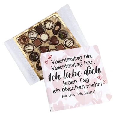 Abbildung von Herz &amp; Heim® Pralinen zum Valentinstag personalisierbar mit Wunschtext (Ich liebe dich)