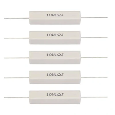 Abbildung von Zementwiderstände, 10 Teile/Paket Watt 1 Ohm Lautsprecherteilerwiderstand Kit Lautsprecherteilerwiderstand(1 Ohm)