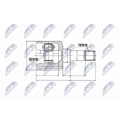 Abbildung von NTY NPW FR 036 Gelenksatz Vorderachse links, getriebeseitig FORD: Focus 2 Schrägheck, Kombi, C Max