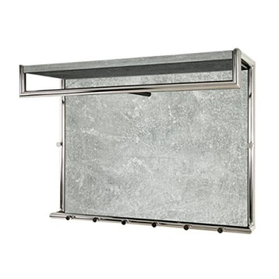 Abbildung von HAKU Möbel Wandgarderobe betonoptik, Chrom, MDF, Metall Maße: B 80 cm x H 60 T 30 cm, Style: Modern