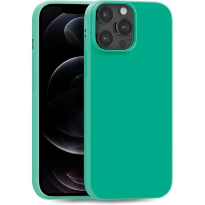 Abbildung von MyGadget Hülle kompatibel mit iPhone 12 Pro Max robuste Handyhülle TPU Case Slim Silikonhülle Back Cover Kratzfest Schutzhülle matt Smaragdgrün