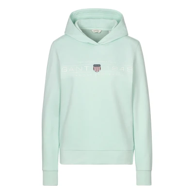 Abbildung von GANT Shield Hoodie Kapuzenpullover, Damen, Größe: XXL, Faded mint