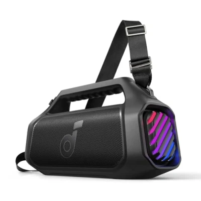 Abbildung von soundcore Boom 2 Plus Outdoor Lautsprecher, 140W, 2+2 Channel, BassUp 2.0, 20h, Schnellladung, IPX7 wasserdicht, RGB Lichter, USB C, Power Bank, BT 5.3, tragbarer Bluetooth Camping