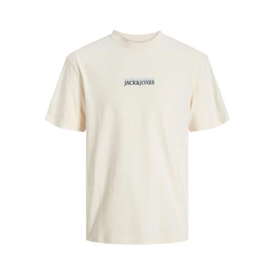 Abbildung von JACK&amp;JONES Herren JORLAFAYETTE EMB Tee SS Crew Neck T Shirt, Buttercream/Detail:JJ, M