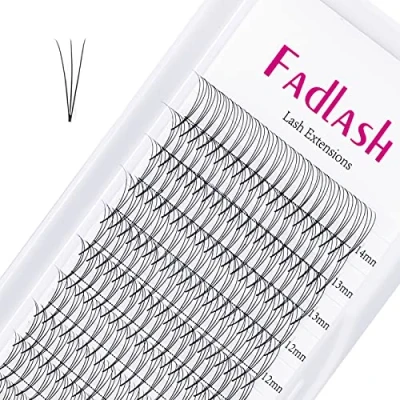 Abbildung von Volumen Wimpern C curl 0.07mm 8 14mm 3D Lash Extensions natürliche lange einzelne professionelle cluster natural Fans(C 0.07mm, 14mm)