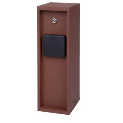 Abbildung von BOLD Pado Aussen Steckdose Garten Steckdosen Säule 3 Fach Stecker in Rost Design (Lichtsensor IP44 Outdoor Energie 3680 Watt 30x12x9cm Einfache Montage Plastikfreie Verpackung)