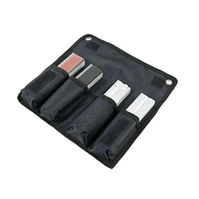 Abbildung von Heuer Schraubstockbacken, Schutzbacken Set 4 teilig (rechtwinkelig planparallel integrierte Spezialmagnete; Backen für Schraubstock 100 mm; Inhalt: Typ G, P, N, F) 115001