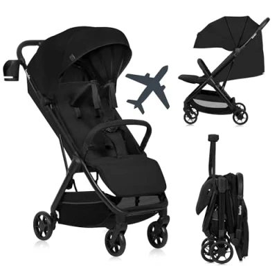 Abbildung von Lionelo Julie Air Buggy bis zu 22 kg von 6 m 4 Jahre Für Flugzeug Schwenkräder 360 Federung Einhand Faltmechanismus Rückenlehnenverstellung Verdeck LSF50+, Leichtgewicht
