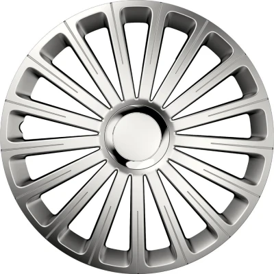 Abbildung von Petex RB535116 Radzierblende Radical Pro Größe 16 Zoll 2 fach lackiert mit Chromring Material: ABS in Box, silber 4 er Set