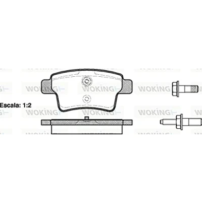 Abbildung von ROADHOUSE 21241.00 Bremsbelagsatz Hinterachse mit Schrauben, Klebefolie Zubehör CITROËN: C4 Picasso 2, I Grand Picasso, 1