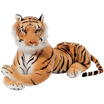 Abbildung von BRUBAKER Kuscheltier Liegender Tiger 45 cm lebensecht (1 St., König des Dschungels), Stofftier Plüschtier