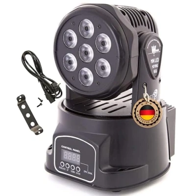 Abbildung von ETEC Professional LED Moving Head ML712 Washlight RGBWA+UV 6 in 1 Mini Washer 7x12 Watt Schwarzlicht Disco Party Club DJ Effekt Scheinwerfer Veranstaltung Bühnenbeleuchtung Licht Show Farbmischung