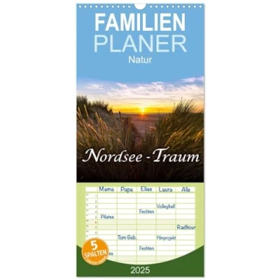 Abbildung von Familienplaner 2025 Nordsee Traum mit 5 Spalten (Wandkalender, 21 cm x 45 cm), CALVENDO