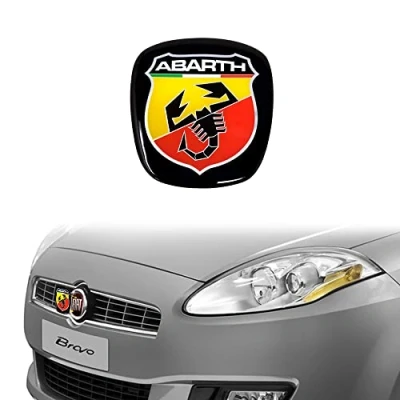 Abbildung von Abarth 3D Official Shield Logo Sticker für FIAT Bravo, Vorne, 75 x 69 mm, Rot