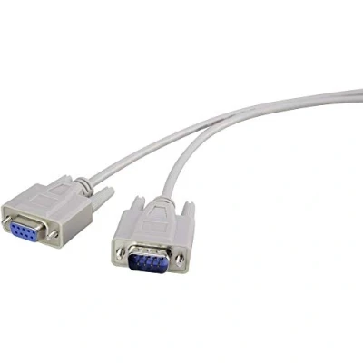 Abbildung von Renkforce Seriell Verlängerungskabel [1x D SUB Stecker 9pol. 1x Buchse 9pol.] 10.00 m Beige