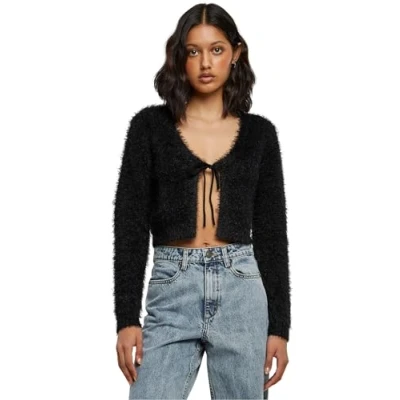 Abbildung von Urban Classics TIED Cropped Strickjacke, Damen, Größe: Large, Black