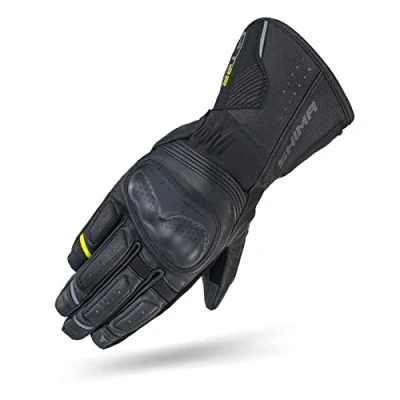 Abbildung von SHIMA GT 2 Motorradhandschuhe Damen Klassische, Vintage, Verstärkte, Sommer Leder Handschuhe mit Knöchel und Finger Protektoren, Verstärkte Handfläche (Schwarz, S)