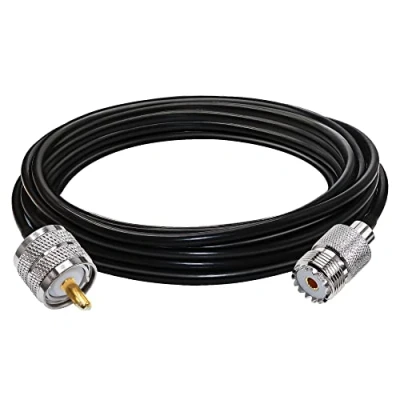 Abbildung von TUOLNK UHF Buchse auf Stecker Verlängerungskabel SO239 HF Koaxialkabel RG58 PL259 verlustarmes für Funkgerät/CB Funk/Wireless LAN Geräte Kabel 5 m
