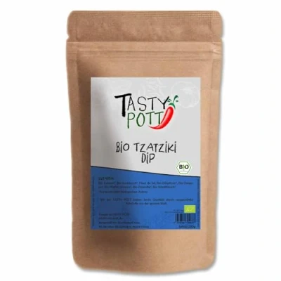 Abbildung von Tasty Pott Bio Tzatziki Dip 500g Beutel Kochen &amp; Marinieren Dips Soßen Geschmack Genuss Knoblauch besonders Qualität Tzaziki Zaziki Cacik Vorteilsbeutel Vorratspackung
