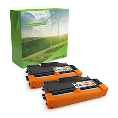 Abbildung von Green2Print Toner Doppelpack, 2 Kartuschen 2X 1600 Seiten ersetzt Brother TN 2210 passend für DCP7060D, DCP7065DN, DCP7070DW, FAX2840, FAX2845, FAX2940, HL2240D, HL2240, HL2250DN, HL2270D