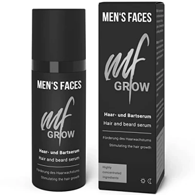 Abbildung von Bart &amp; Haarwachstum Serum für mehr Bartwuchs Haar Männer speziell Beard Roller Dermaroller Jetzt Wachstum beschleunigen mit der Bartpflege von MEN’S FACES 50 ml