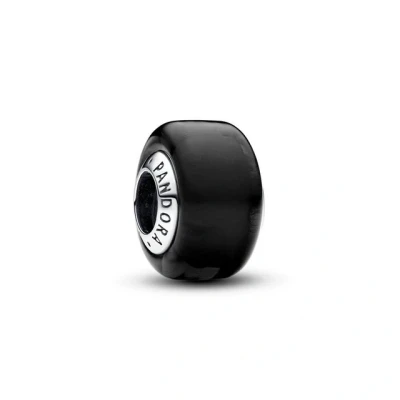 Abbildung von Pandora Charm Einhänger Mini Damen Schwarzes Murano Glas Silber 793117C00