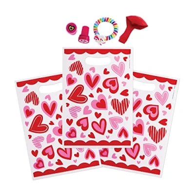 Abbildung von Baker Ross FX505 Herz Party Beuteltaschen 10er Pack, Valentinsparty Tüten im Multipack für Kinder