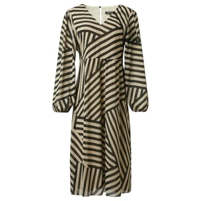 Abbildung von comma Gestreiftes Freizeitkleid, Damen, Größe: 44, Schwarz