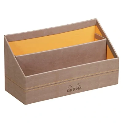 Abbildung von Rhodia 318844C Briefablage (10 x 25 31 cm, Kunstleder, elegant und praktisch, ideal für Ihre Organisation)1 Stück, maulwurfsgrau